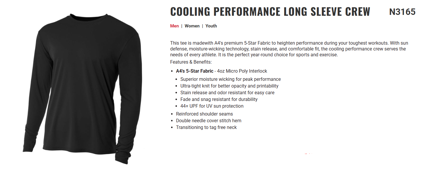 A4 Cooling Performance LS-Adult