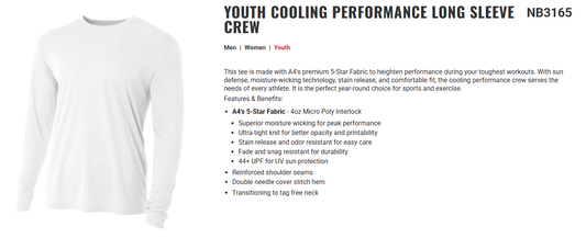 A4 Youth Cooling Performance LS