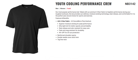 A4 Cooling Perfomance Crew T-Shirt Youth